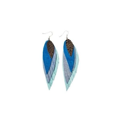 LEATHER EARRINGS | FEATHER | Turquoise
