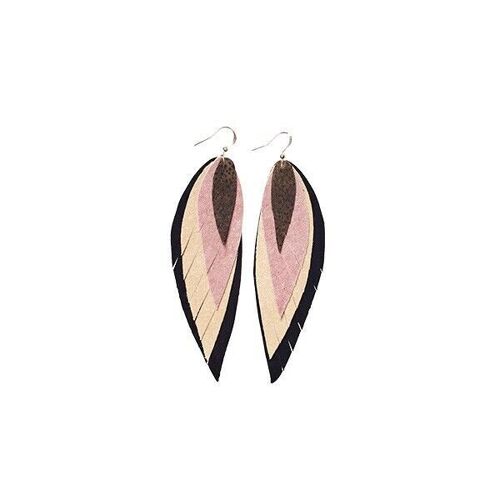 LEATHER EARRINGS | FEATHER | Rosy