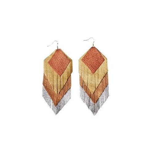 LEATHER EARRINGS | FRINGES | Gold Silver