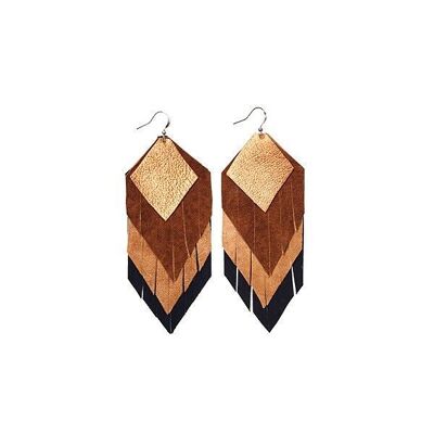 BOUCLES D'OREILLES EN CUIR | FRANGES | Tierra