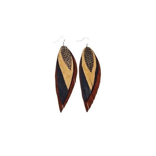 LEATHER EARRINGS | FEATHER | Beatriz