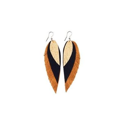 BOUCLES D'OREILLES EN CUIR | PLUME | Jacy