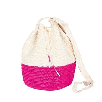 CROCHET BUCKET BAG | Color Block | Pink