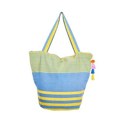 Salsa bag | pompom bag | yellow and blue