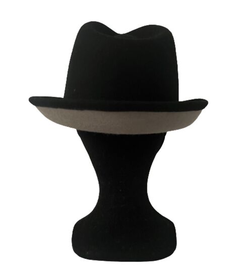 Trilby DOUBLE Noir / Gris clair T57