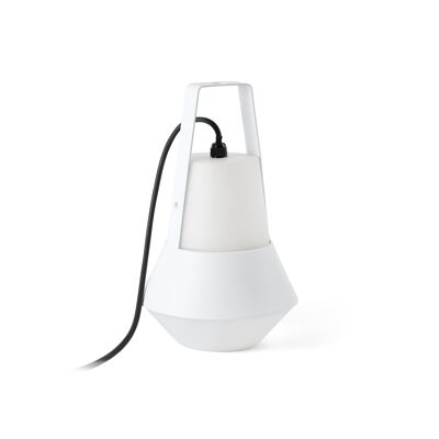 White LUZA portable garden lamp