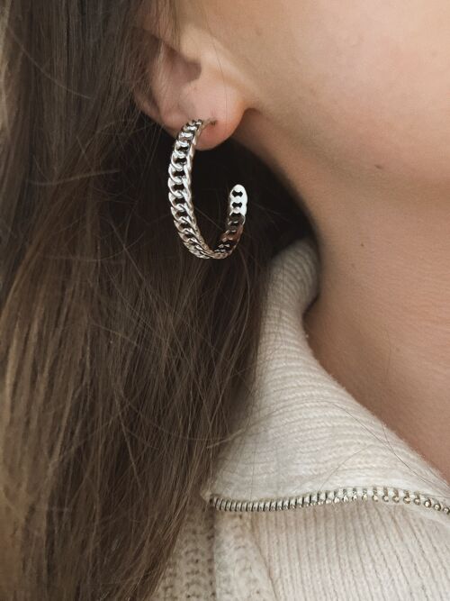 Boucles d'oreilles aya - couleur argent