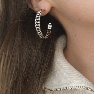 Boucles d'oreilles aya - couleur argent