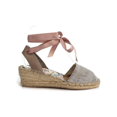 Low wedge espadrilles herringbone