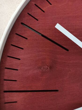 Horloge Simple Acajou Aiguille Blanche 30cm 2
