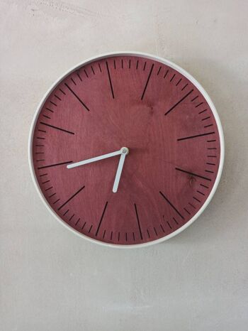 Horloge Simple Acajou Aiguille Blanche 30cm 3