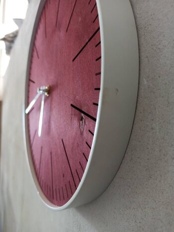 Horloge Simple Acajou Aiguille Blanche 30cm 4