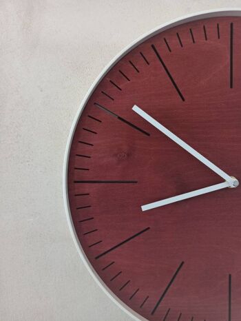 Horloge Simple Acajou Aiguille Blanche 30cm 6