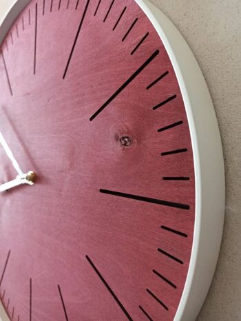 Horloge Simple Acajou Aiguille Blanche 30cm 8