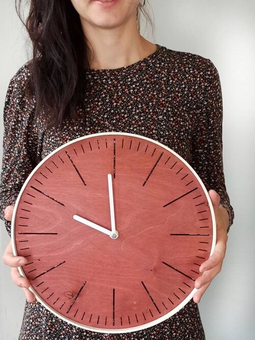 Mahogny Simple Clock White Needle 40cm