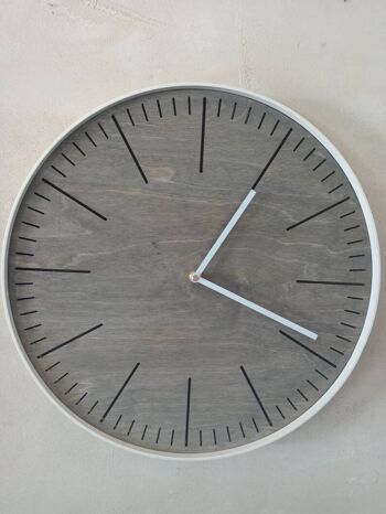 Horloge Simple Grise Aiguille Blanche 30cm 1