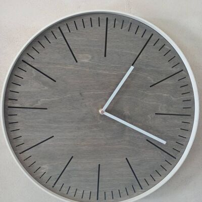Reloj Simple Gris Aguja Blanca 30cm
