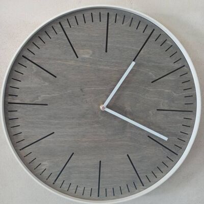 Horloge Simple Grise Aiguille Blanche 45 cm