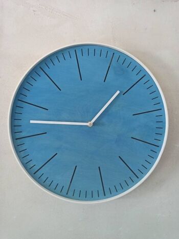 Horloge simple bleue Aiguille blanche 30cm 1
