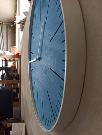 Horloge simple bleue Aiguille blanche 30cm 2