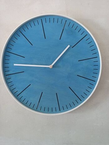 Horloge simple bleue Aiguille blanche 30cm 5
