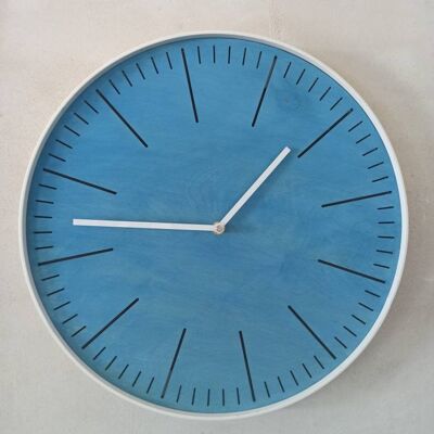 Blue simple clock White Needle 40cm
