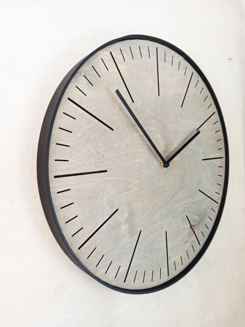 Gray Simple Clock Black Needle 30cm