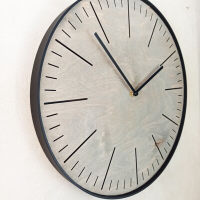 Gray Simple Clock Black Needle 30cm
