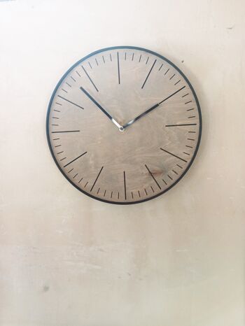 Horloge Simple Grise Aiguille Noire 30cm 2