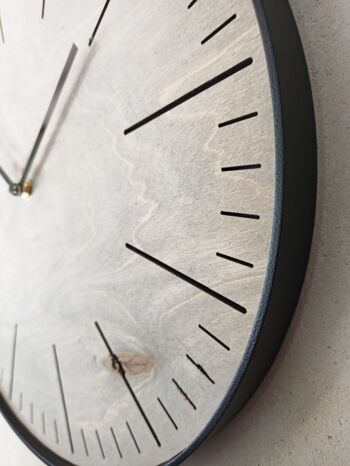 Horloge Simple Grise Aiguille Noire 30cm 3
