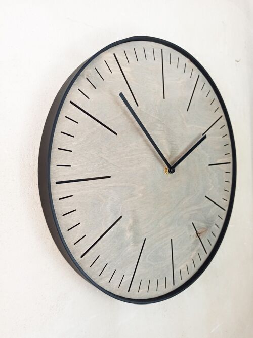 Gray Simple Clock Black Needle 40cm