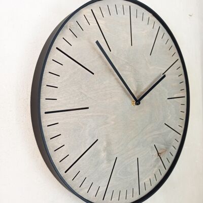 Gray Simple Clock Black Needle 45 cm