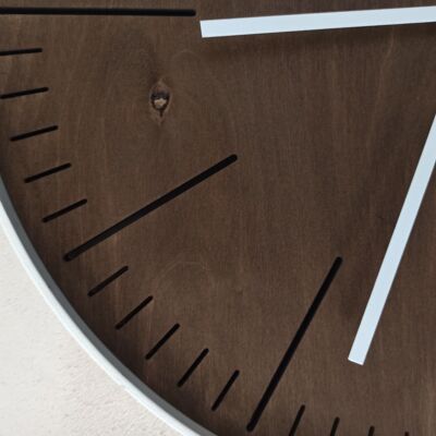 Reloj simple de wengué Aguja blanca 58 cm