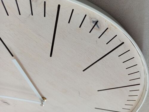white simple clock White Needle 40cm