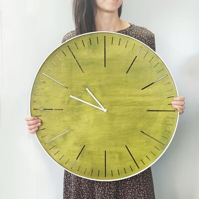 horloge simple verte Aiguille blanche 45 cm