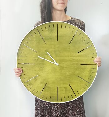 horloge simple verte Aiguille blanche 45 cm 1