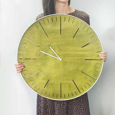 horloge simple verte Aiguille blanche 45 cm