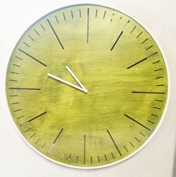horloge simple verte Aiguille blanche 45 cm 2