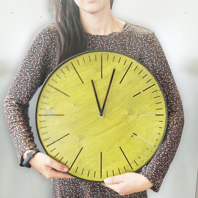 horloge simple verte Aiguille noire 30cm