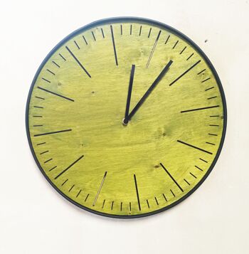 horloge simple verte Aiguille noire 30cm 2