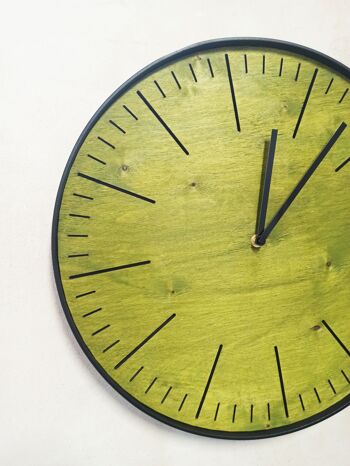horloge simple verte Aiguille noire 30cm 6