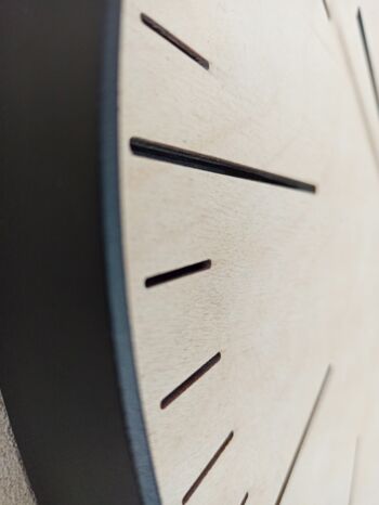 horloge simple blanche Aiguille noire 30cm 2