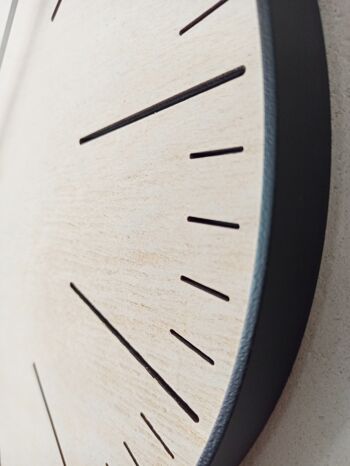 horloge simple blanche Aiguille noire 30cm 4