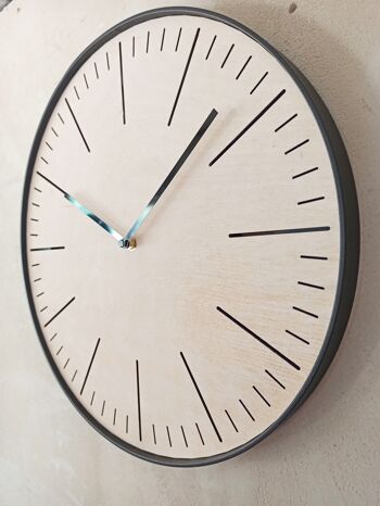horloge simple blanche Aiguille noire 30cm 5