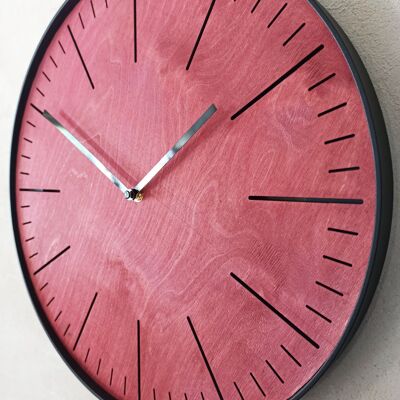 Horloge Simple Acajou Aiguille Noire 30cm