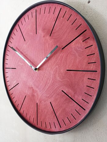 Horloge Simple Acajou Aiguille Noire 30cm 1