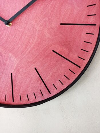 Horloge Simple Acajou Aiguille Noire 30cm 5