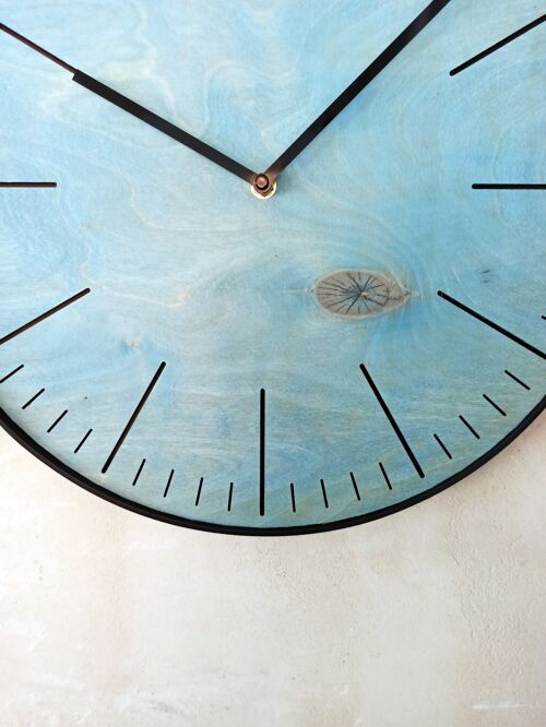 Blue simple clock Black Needle 30cm