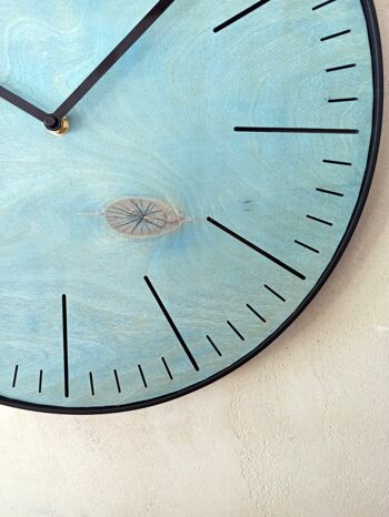 Horloge simple bleue Aiguille noire 30cm 4