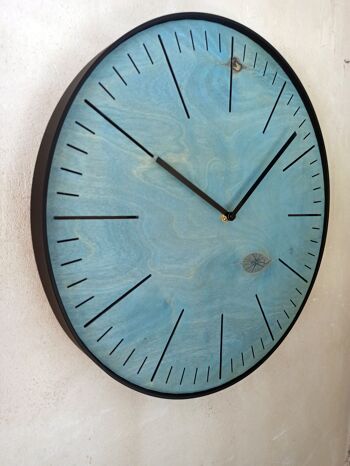 Horloge simple bleue Aiguille noire 30cm 5